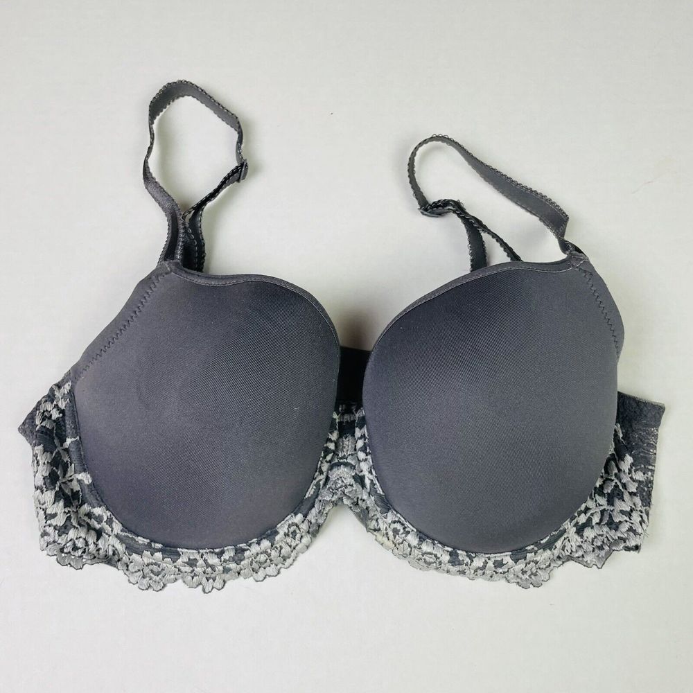 Wacoal Embrace Lace™ T-Shirt Bra 853191 Women's‎ 32D Grey Blue $68 EXCELLENT